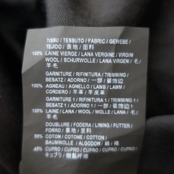 Saint Laurent Teddy Bomber Jacket Navy/Black Leather-Trimmed Wool Size 52 - Picture 6 of 7